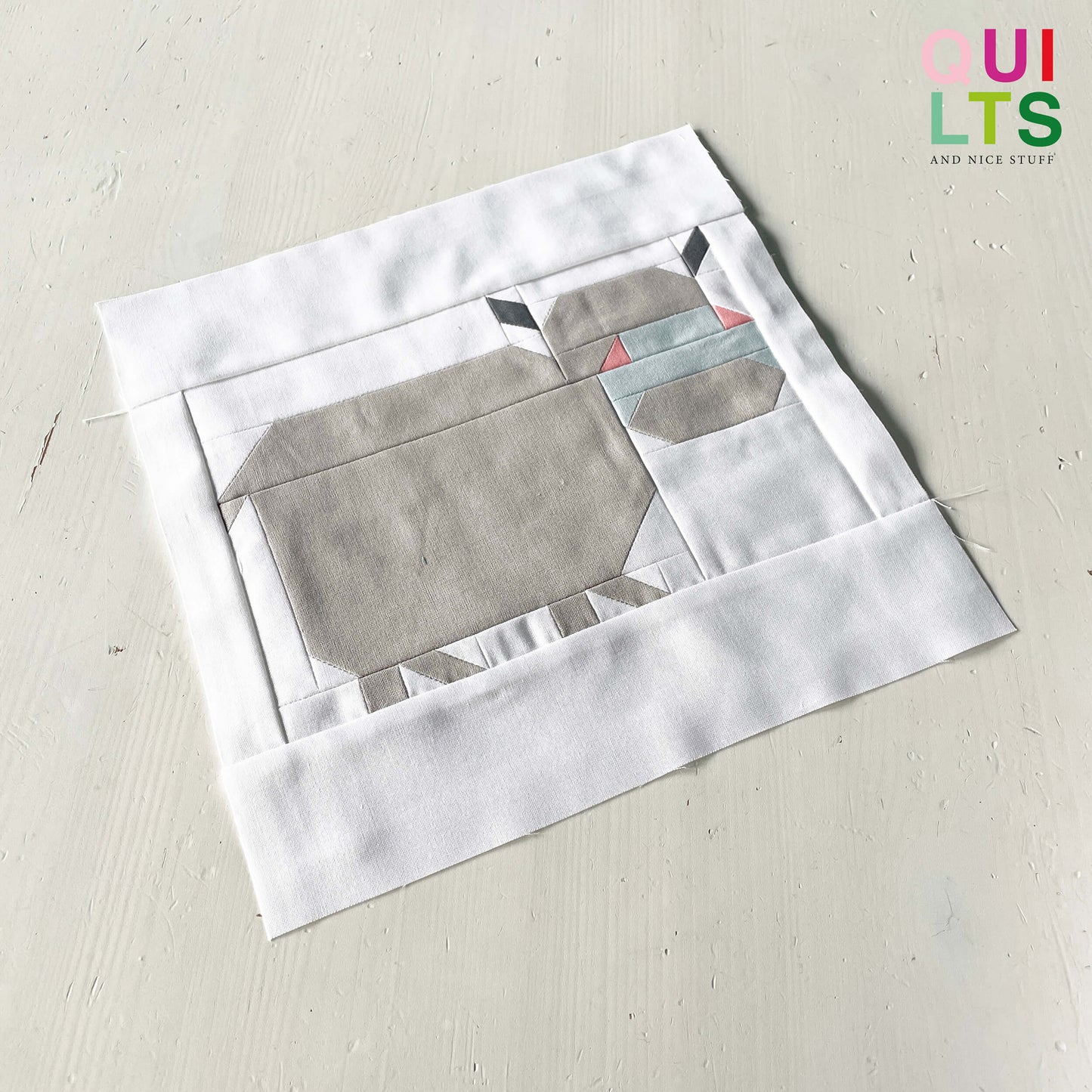 Nilpferd – PDF Quilt Block Anleitung