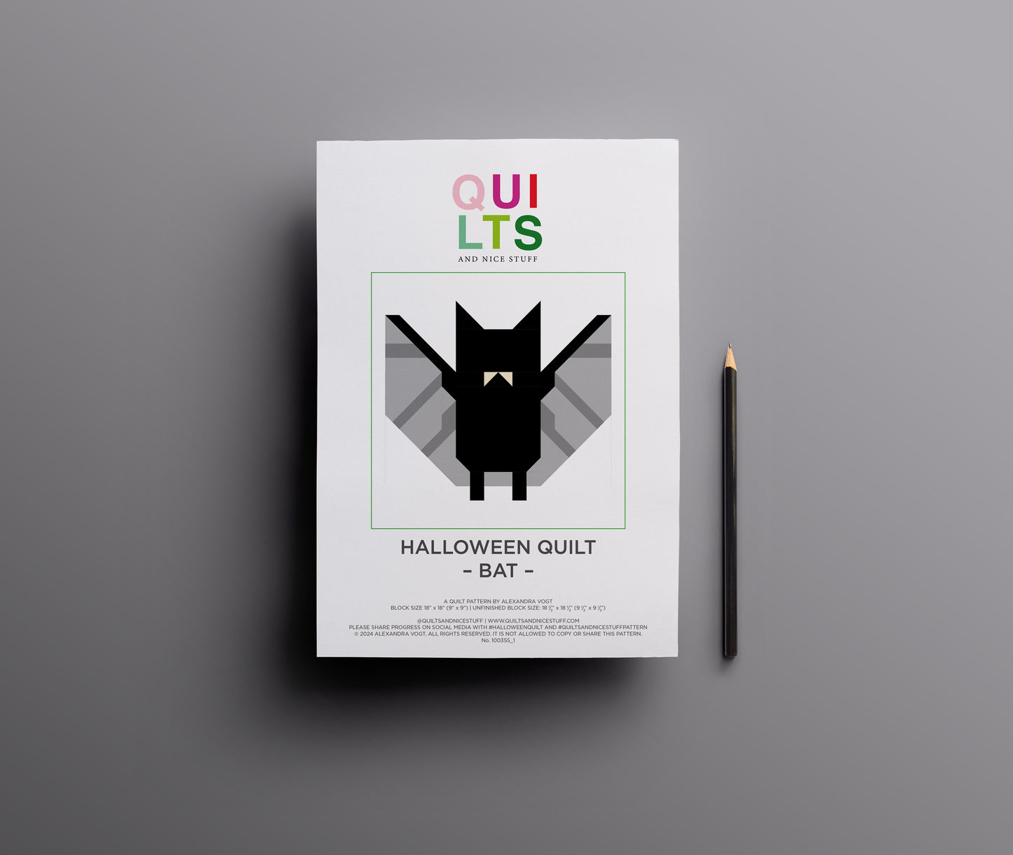 Bat – PDF Quilt Block Pattern