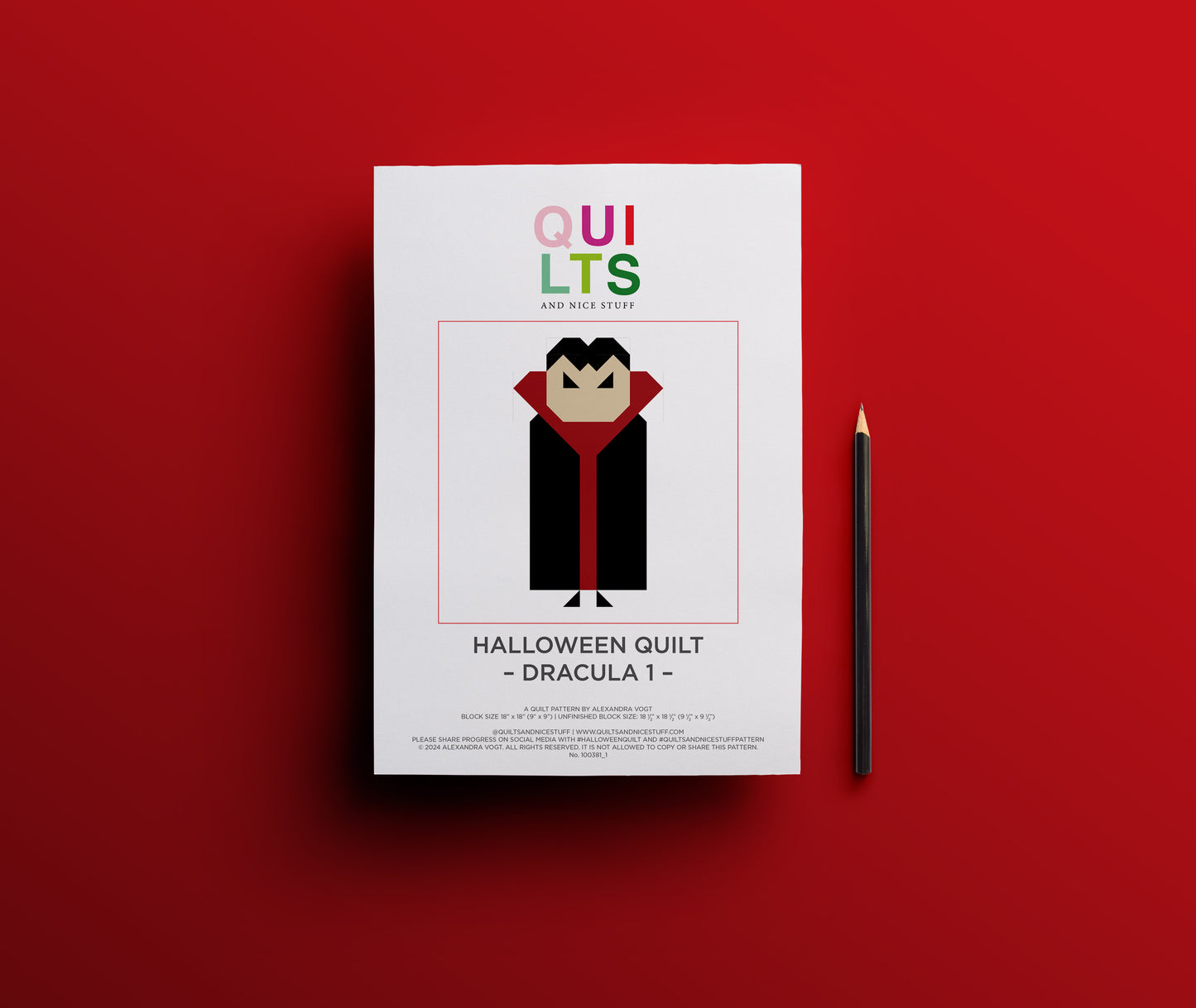 Dracula 1 – PDF Quilt Block Anleitung