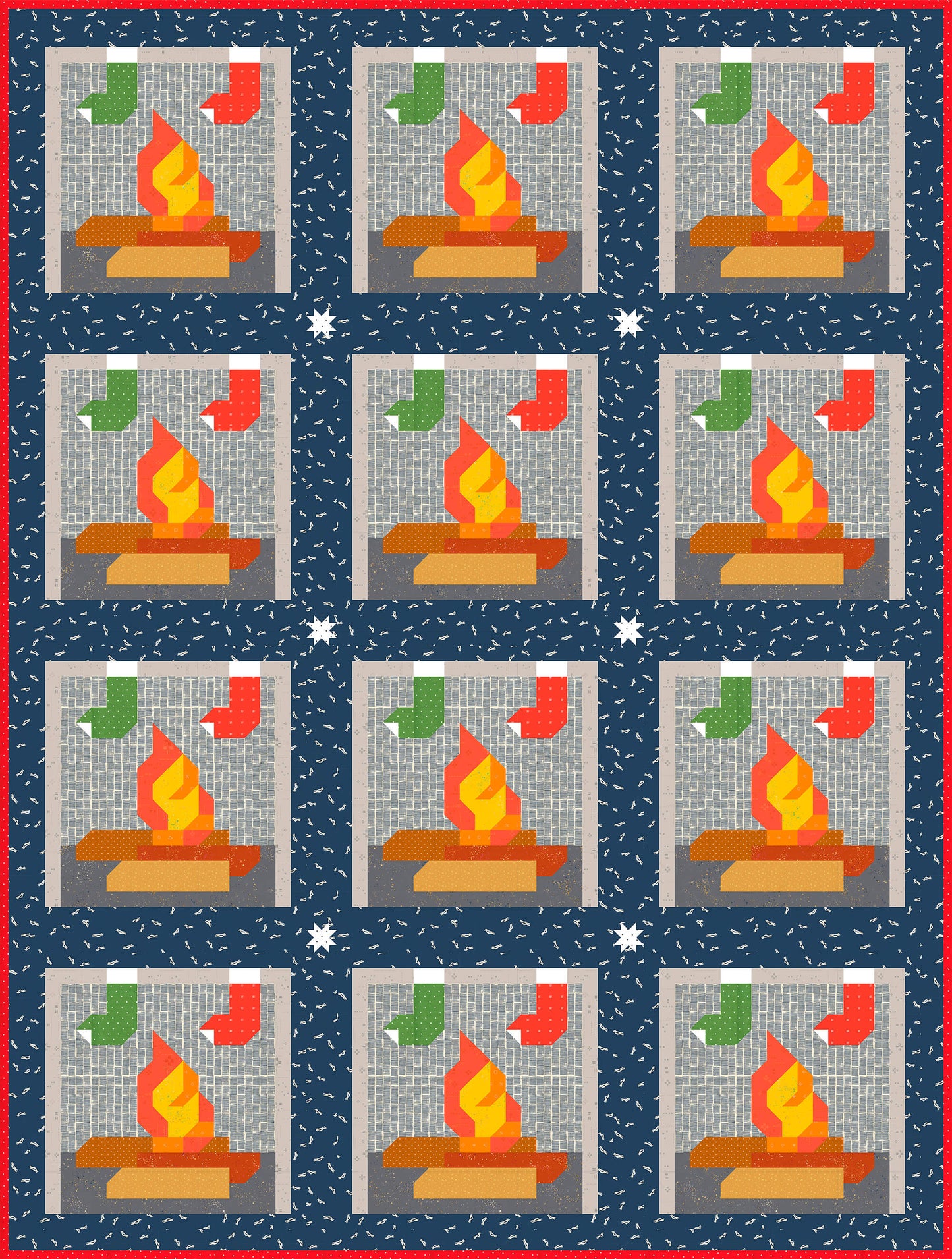 Kaminfeuer – PDF Quilt Block Anleitung