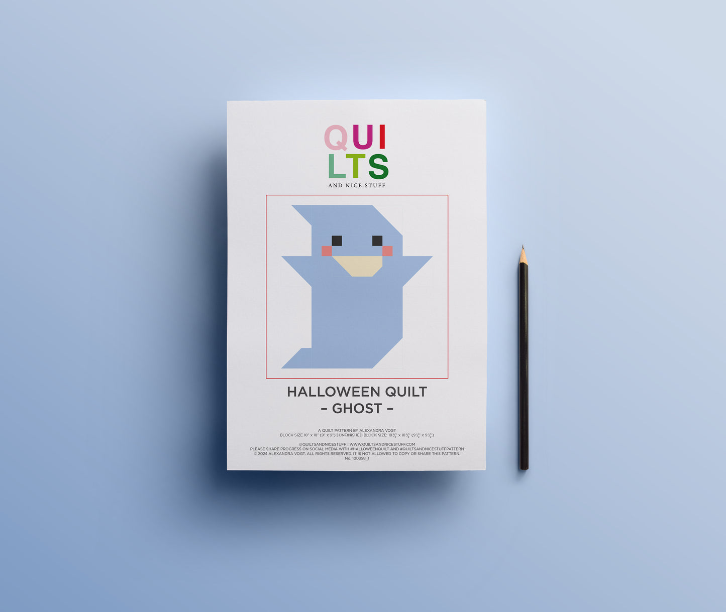 Friendly Ghost – PDF Quilt Block Pattern