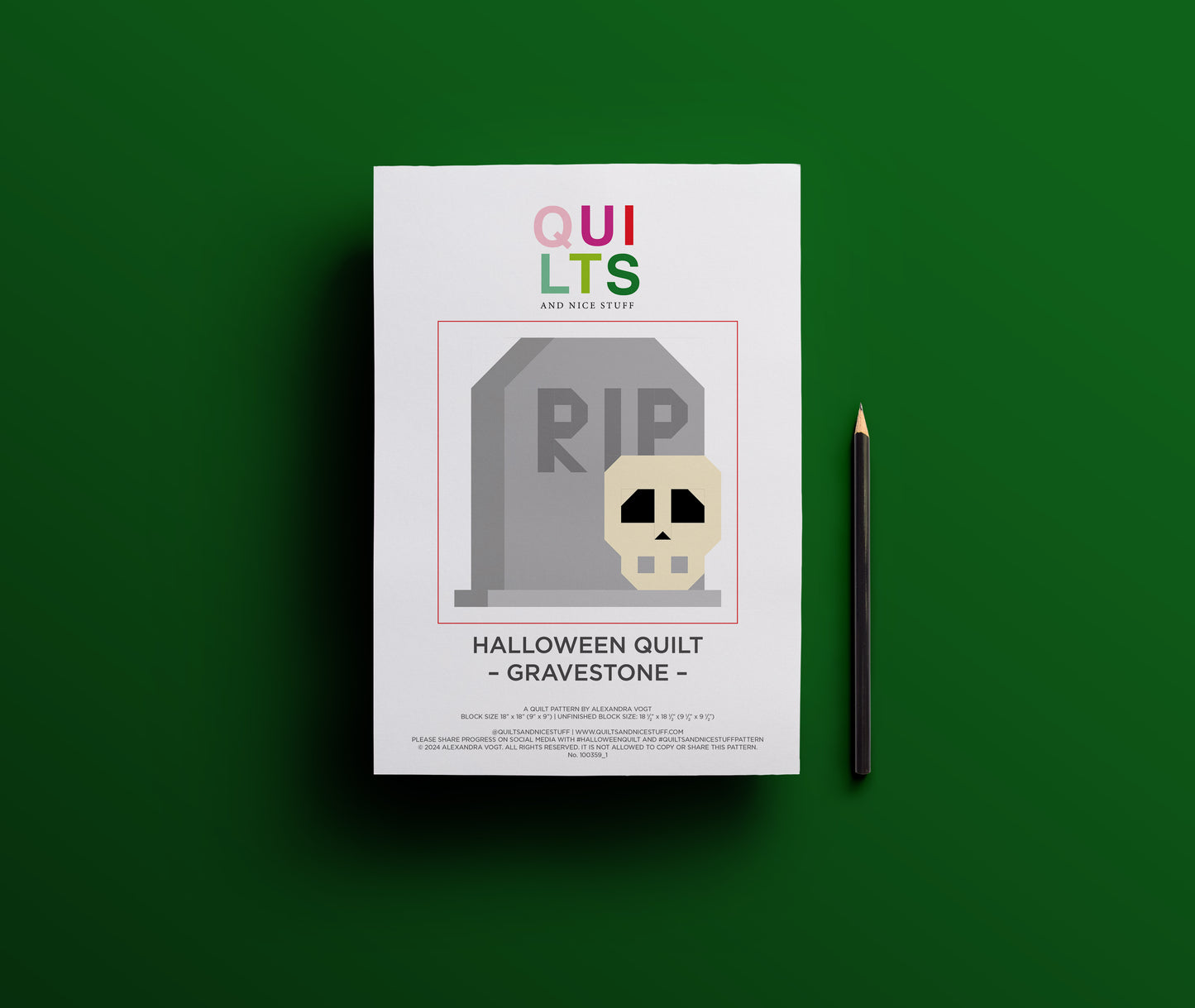 Gravestone – PDF Quilt Block Pattern