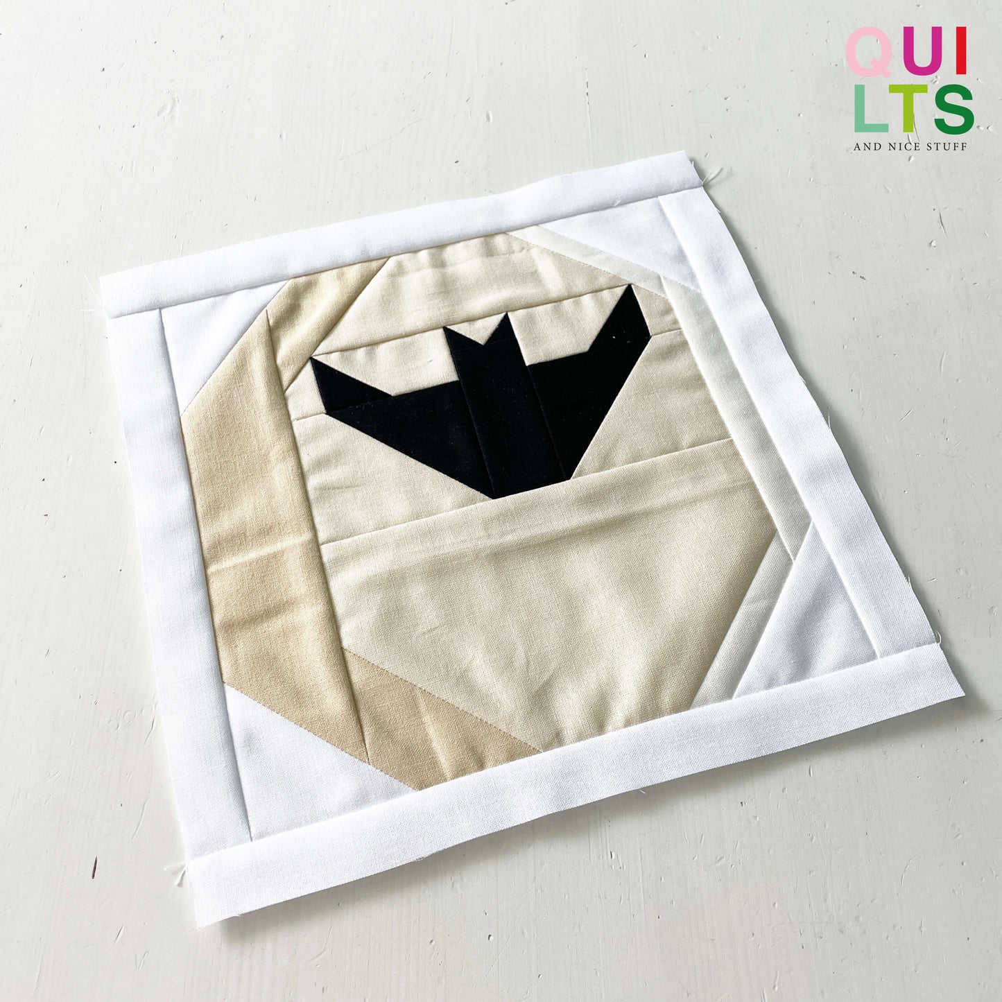 Bat in the Moon – PDF Quilt Block Pattern