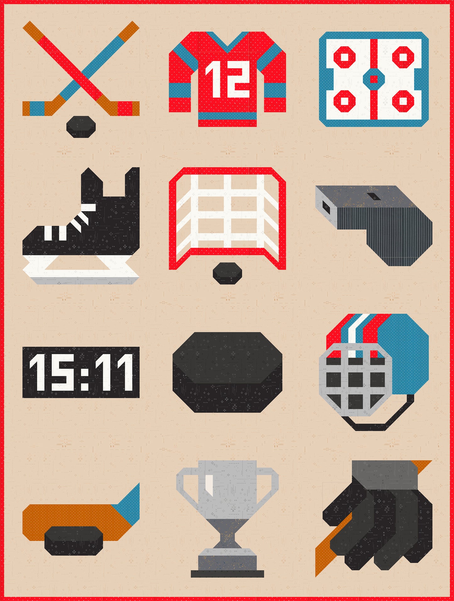 Eishockey Pokal – PDF Quilt Block Anleitung