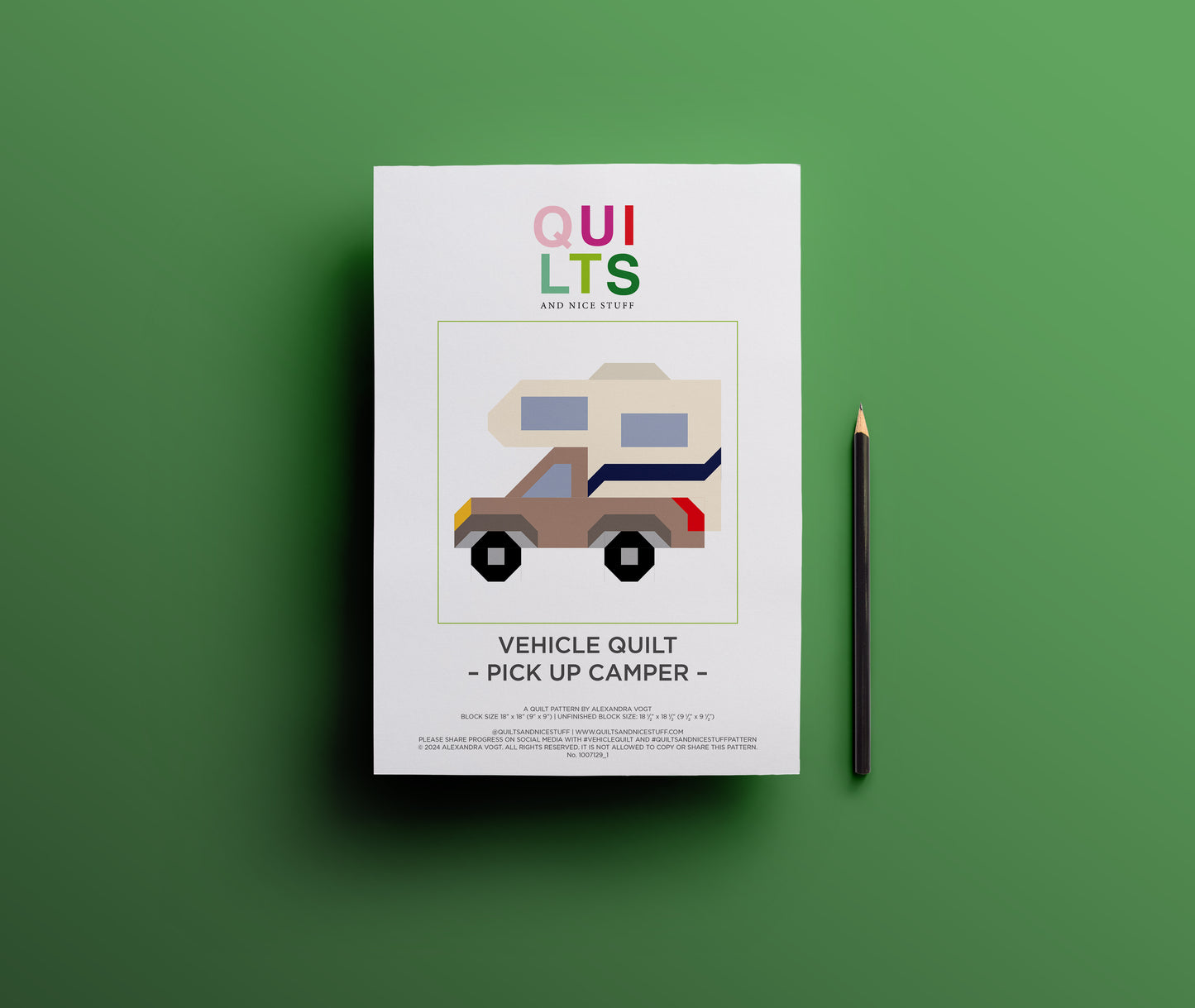 Pick up Camper – PDF Quilt Block Pattern