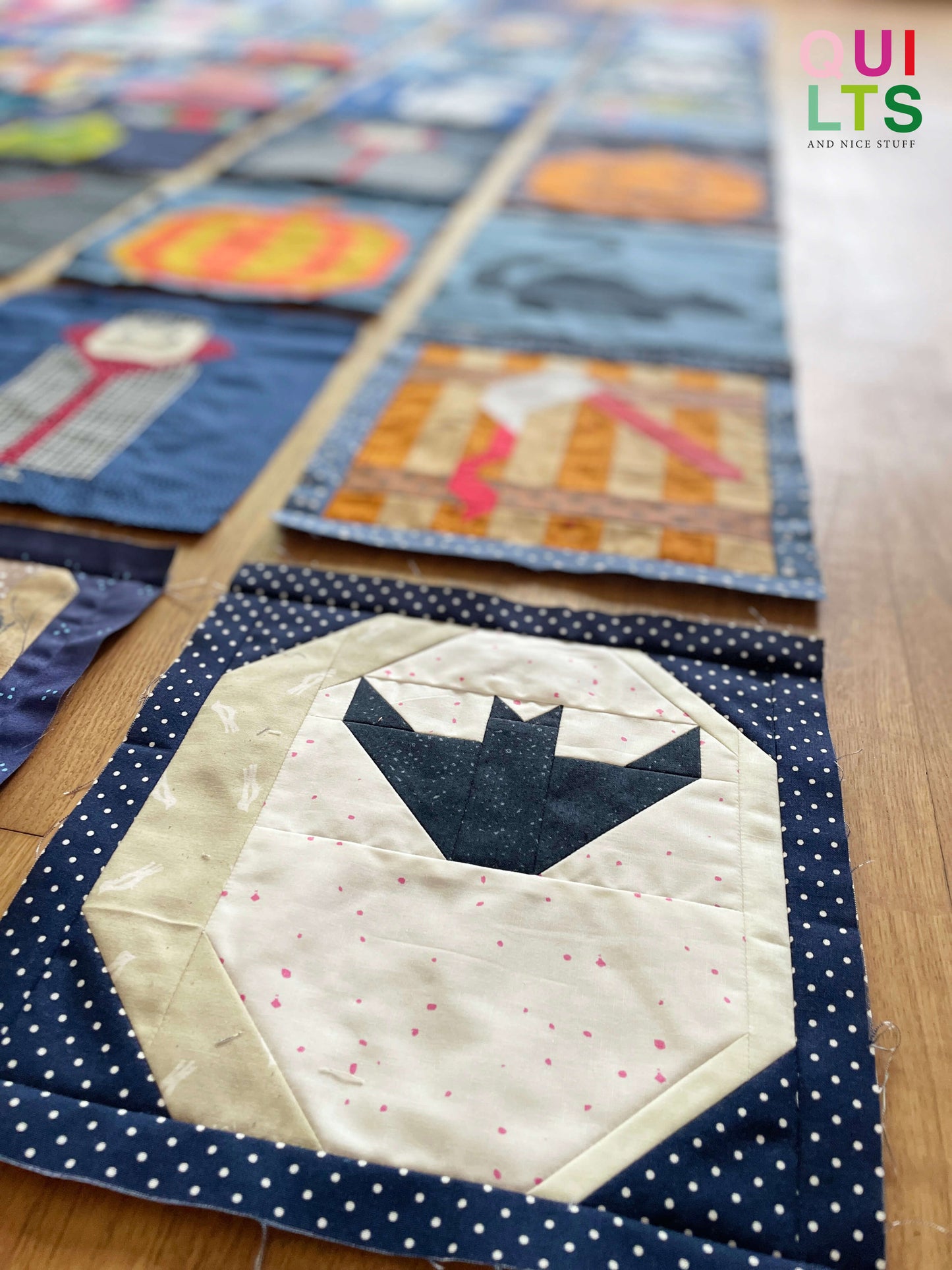 Bat in the Moon – PDF Quilt Block Pattern