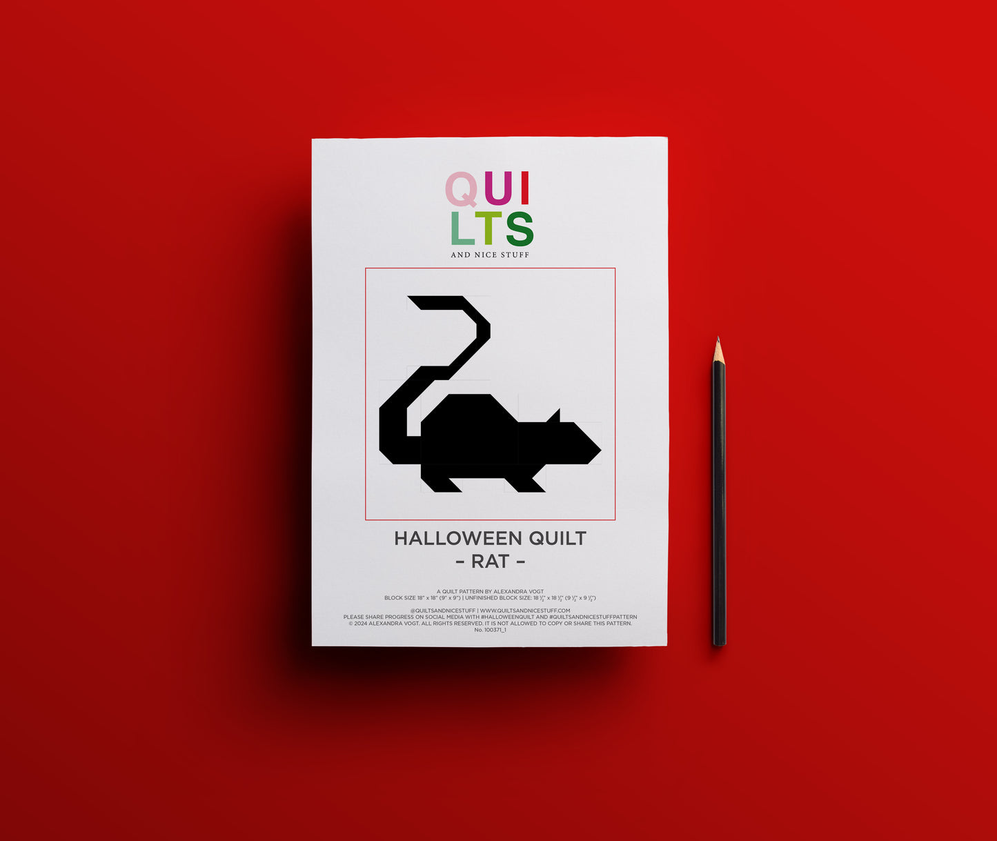 Rat – PDF Quilt Block Pattern