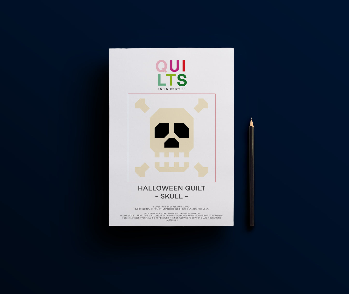 Skull – PDF Quilt Block Pattern