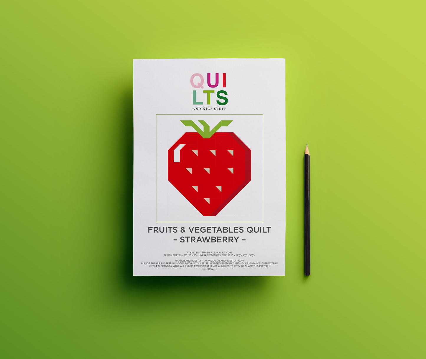 Erdbeere – PDF Quilt Block Anleitung