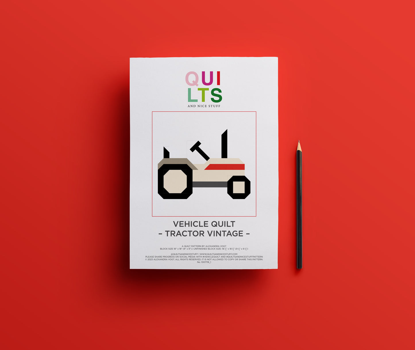 Traktor Vintage – PDF Quilt Block Anleitung