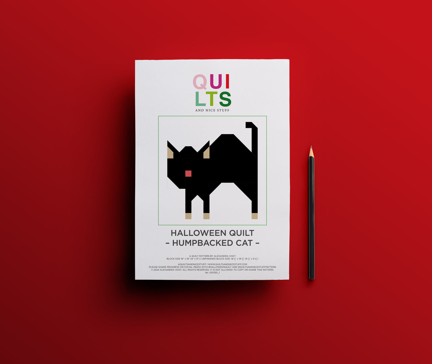 Humpbacked Cat – PDF Quilt Block Pattern
