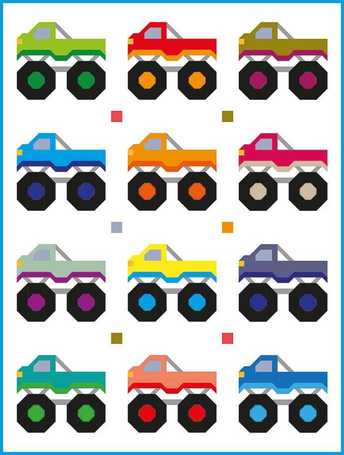 Monster Truck – PDF Quilt Block Anleitung