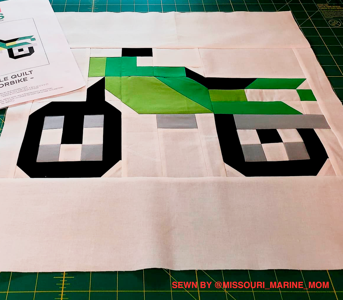Motorrad – PDF Quilt Block Anleitung