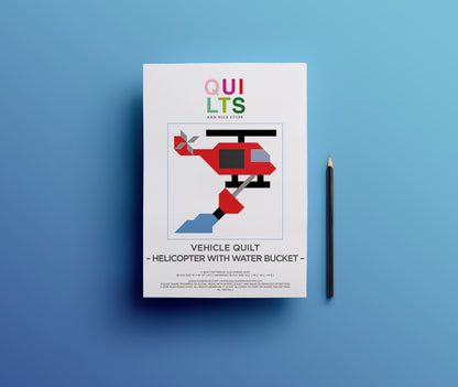 Helicopter with Water Bucket – PDF Quilt Block Pattern