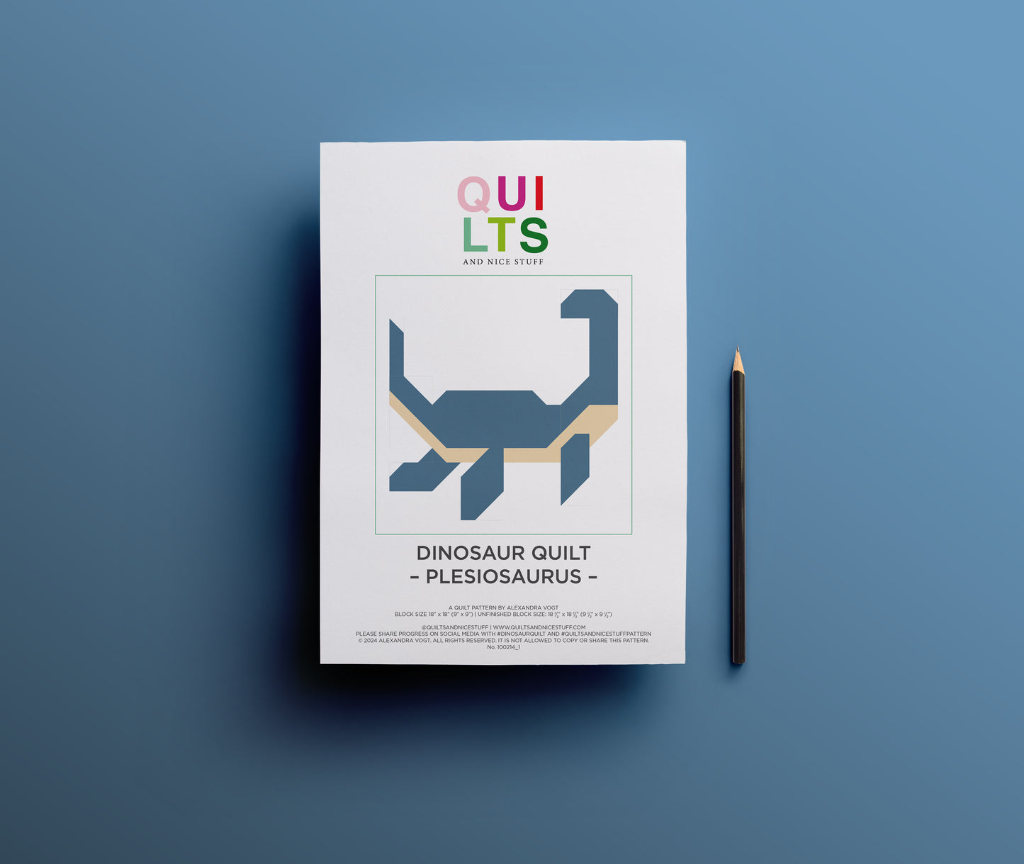 Plesiosaurus – PDF Quilt Block Anleitung