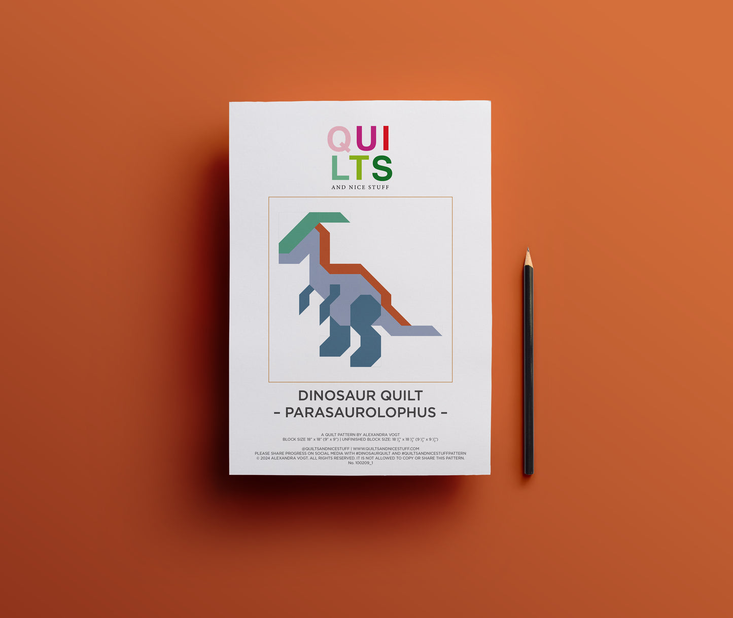 Parasaurolophus – PDF Quilt Block Anleitung