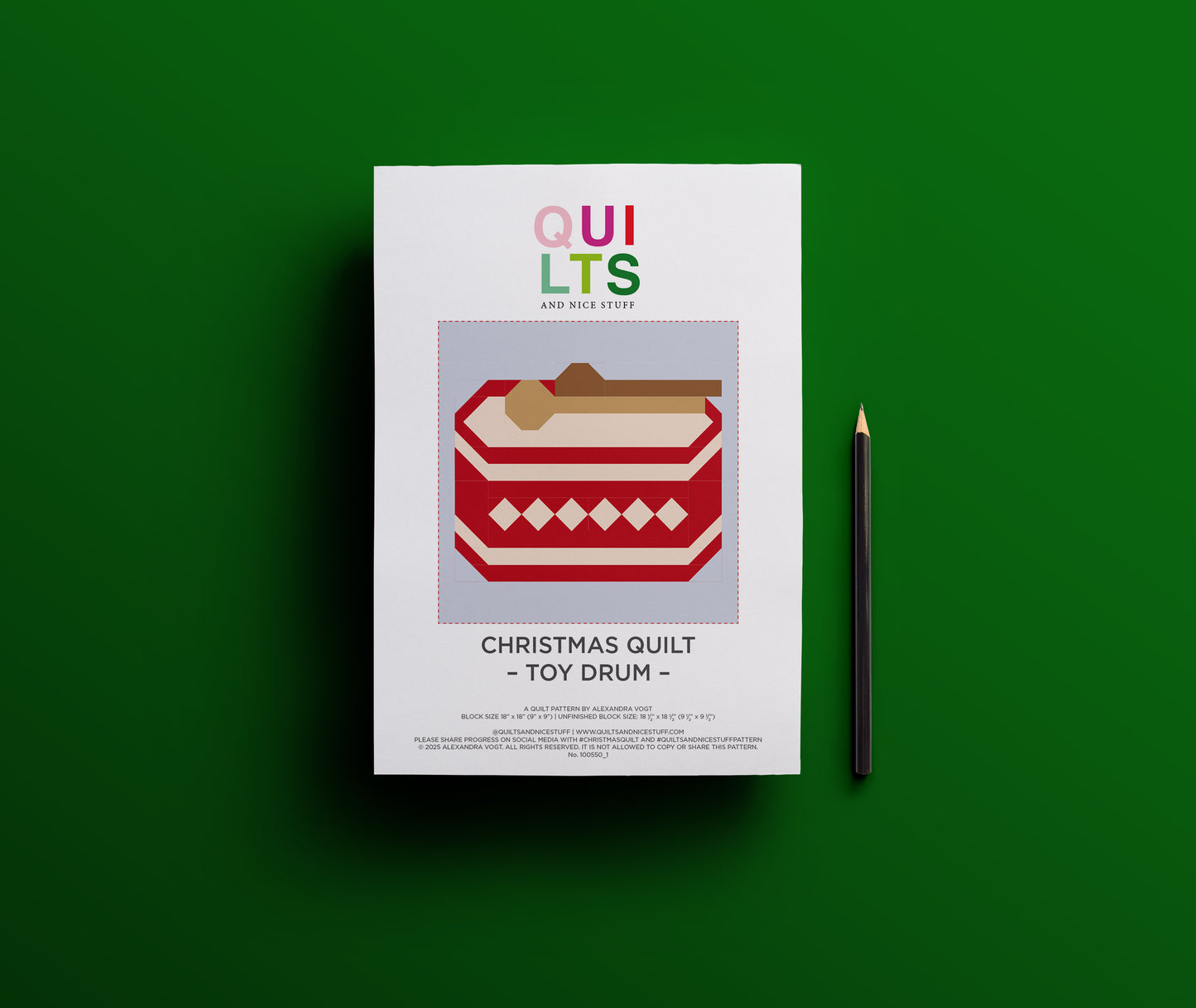 Spielzeugtrommel – PDF Quilt Block Anleitung