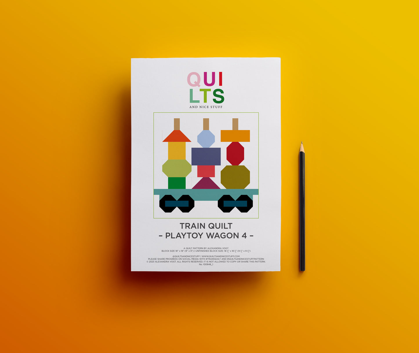 Spielzeug-Waggon 3 – PDF Quilt Block Anleitung