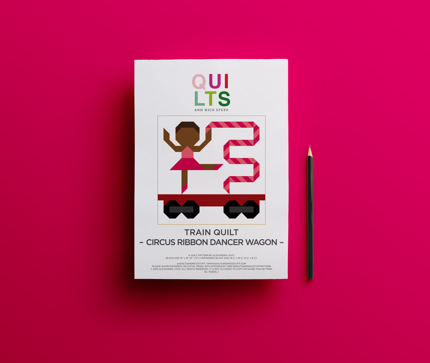 Zirkus-Bändertänzerin-Waggon – PDF Quilt Block Anleitung