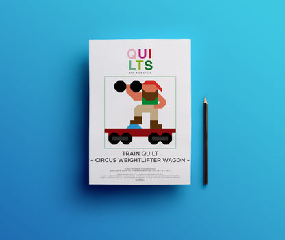 Zirkus-Gewichtheber-Waggon – PDF Quilt Block Anleitung