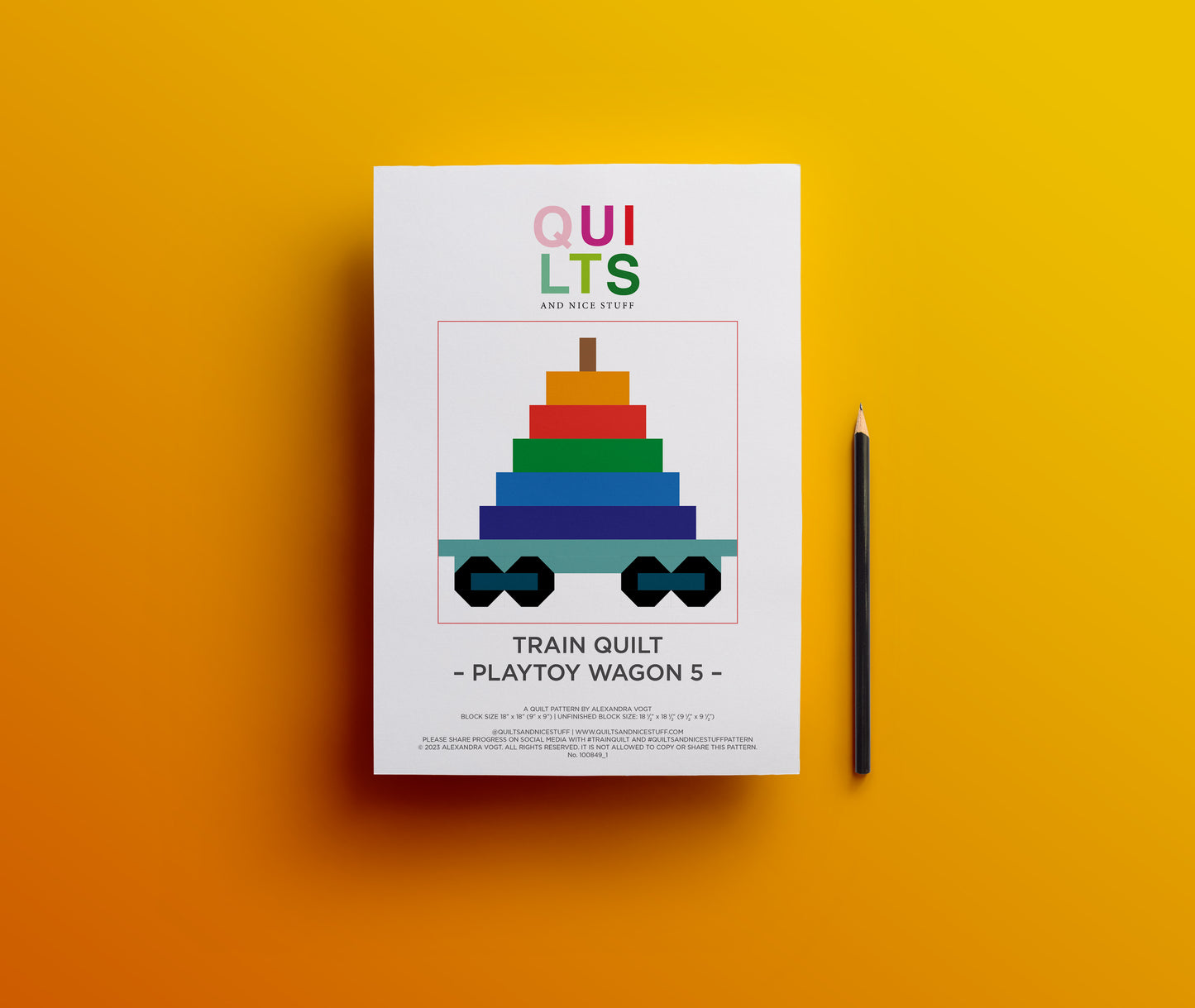 Spielzeug-Waggon 5 – PDF Quilt Block Anleitung