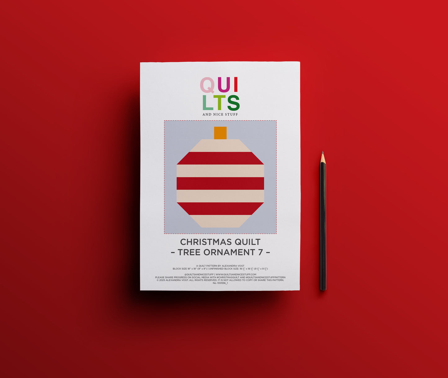 Weihnachtsbaumkugel 7 – PDF Quilt Block Anleitung