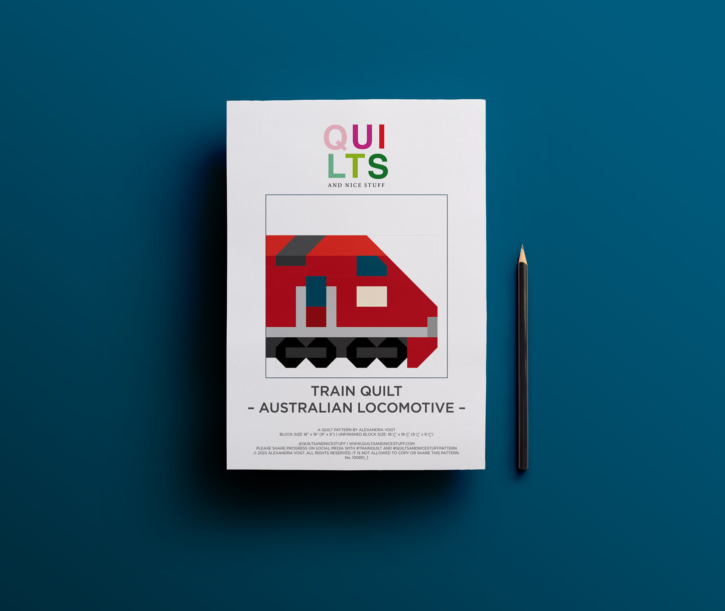 Australische Lokomotive – PDF Quilt Block Anleitung