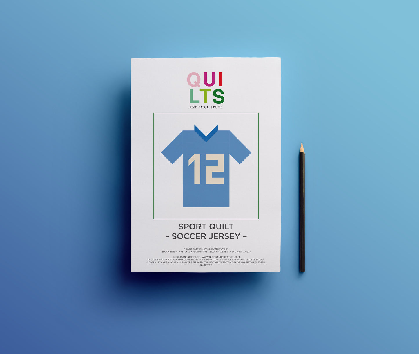 Fußball Trikot mit veränderbaren Nummern – PDF Quilt Block Anleitung