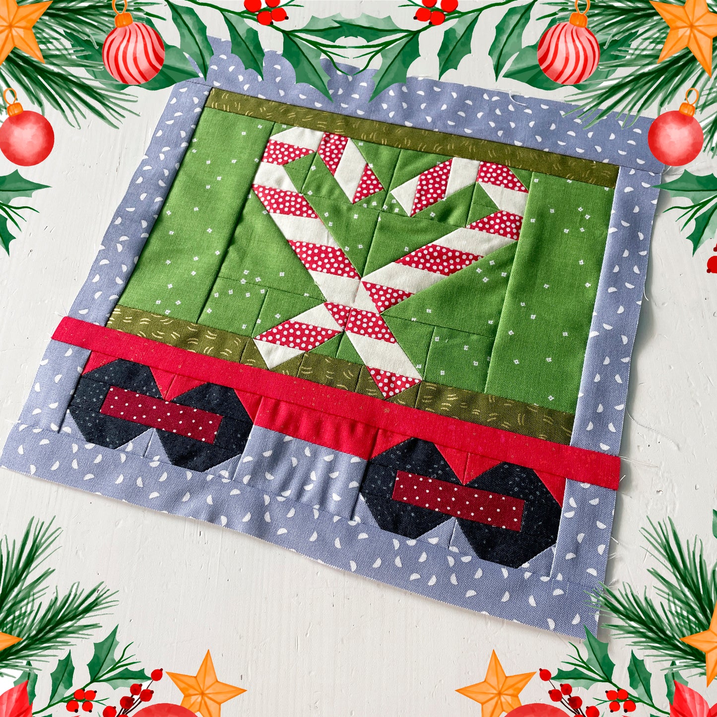 Zuckerstangenherz Waggon – PDF Quilt Block Anleitung