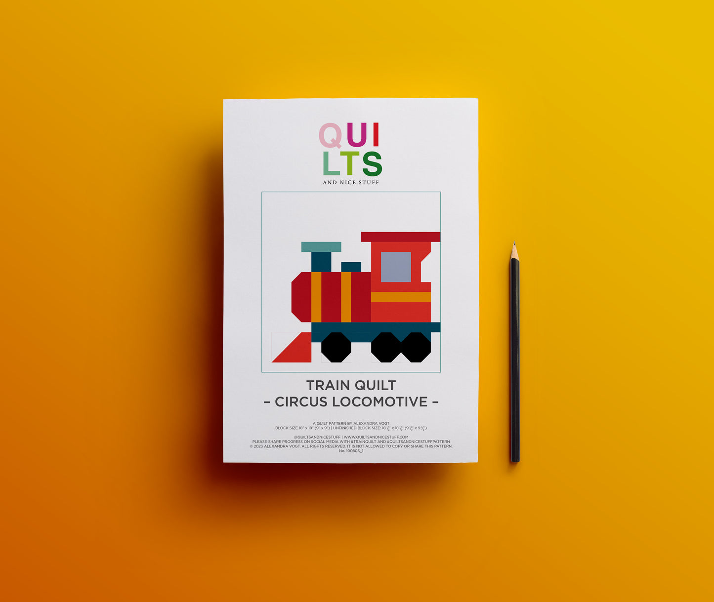 Zirkus-Lokomotive – PDF Quilt Block Anleitung