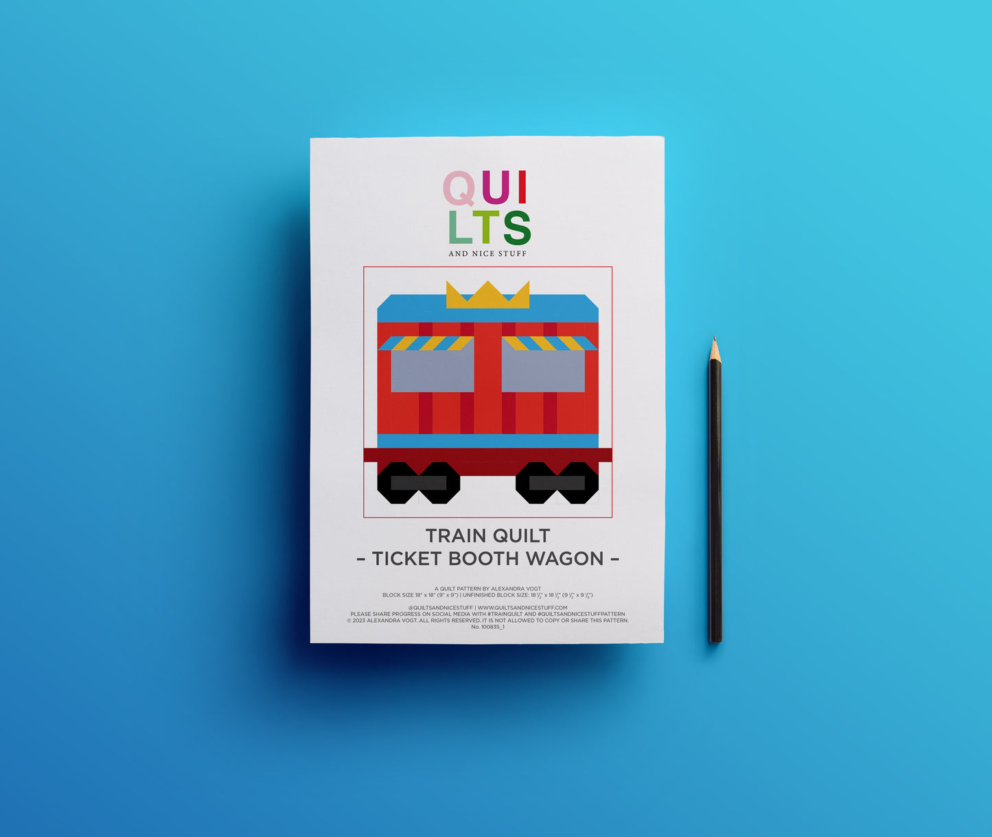 Zirkus-Kassenwaggon – PDF Quilt Block Anleitung