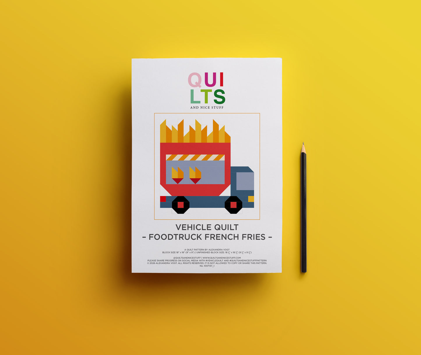 Foodtruck French Fries – PDF Quilt Block Pattern