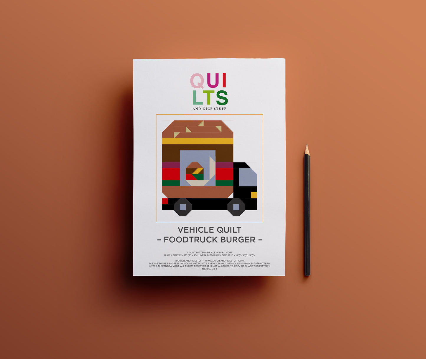 Foodtruck Burger – PDF Quilt Block Pattern