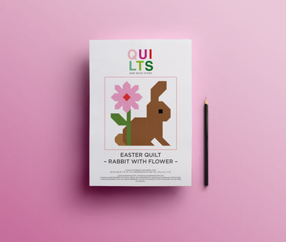 Hase mit Blume – PDF Quilt Block Anleitung
