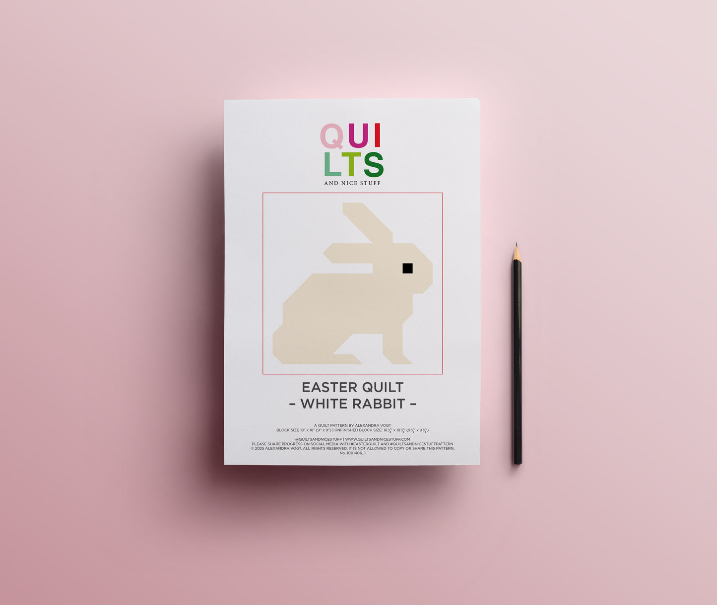 White Rabbit – PDF Quilt Block Pattern