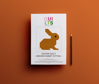 Brown Rabbit sitting – PDF Quilt Block Pattern