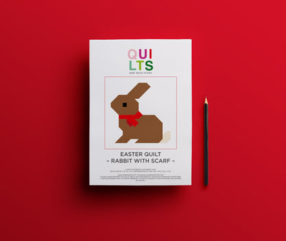Rabbit with Scarf – PDF Quilt Block Pattern