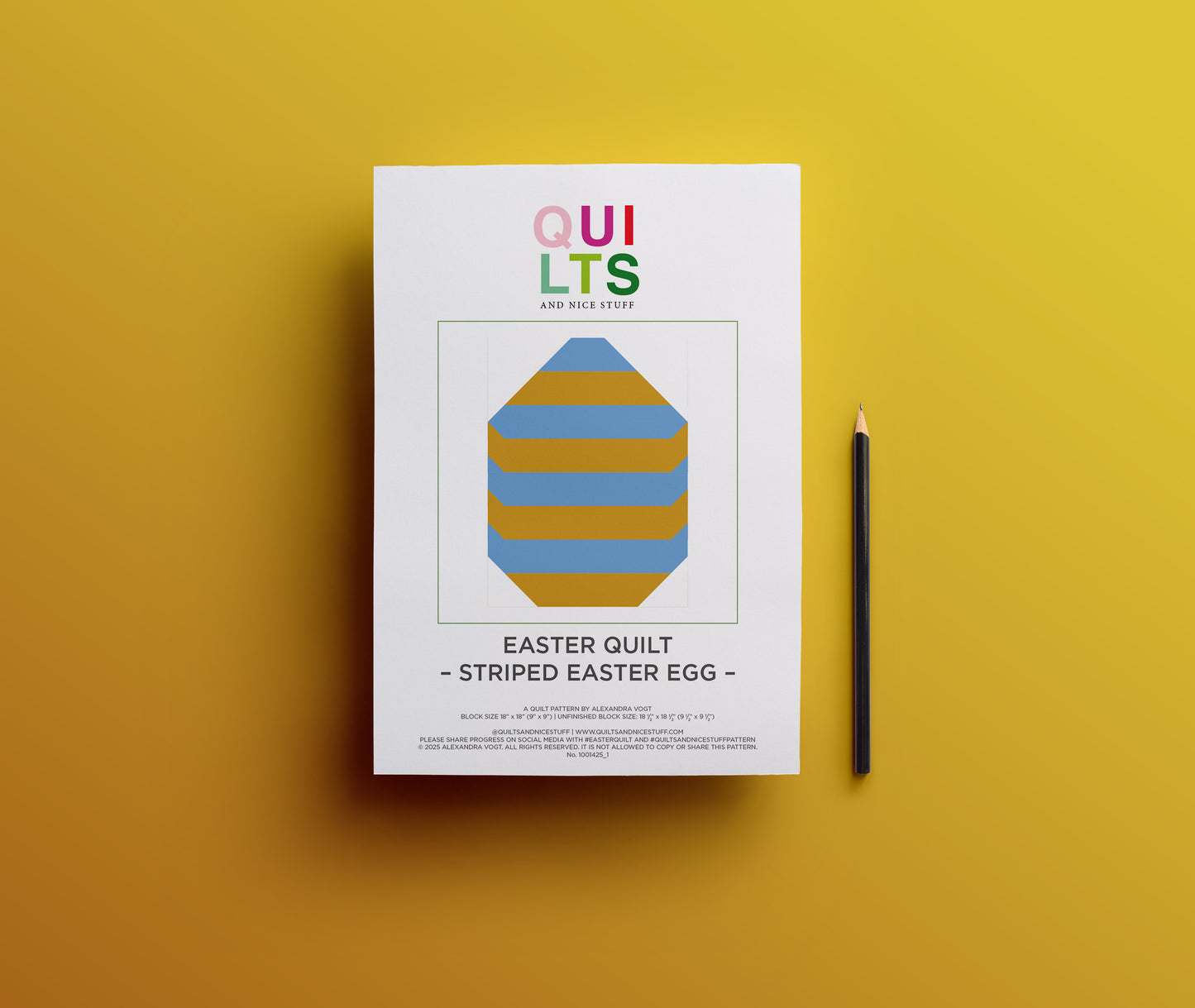 Striped Easter Egg – PDF Quilt Block Pattern