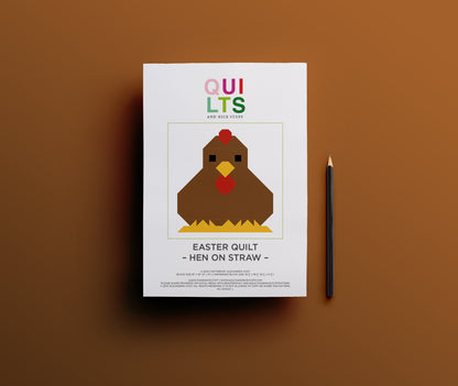 Hen on Straw – PDF Quilt Block Pattern