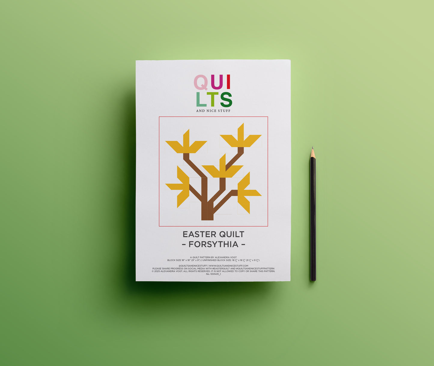 Forsythie – PDF Quilt Block Anleitung