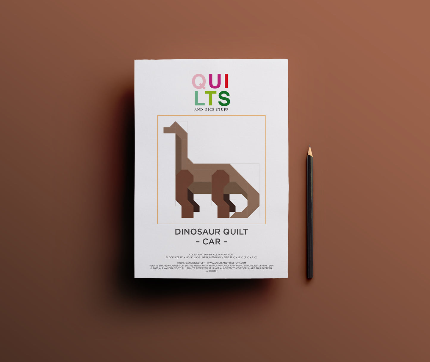 Brachiosaurus – PDF Quilt Block Anleitung