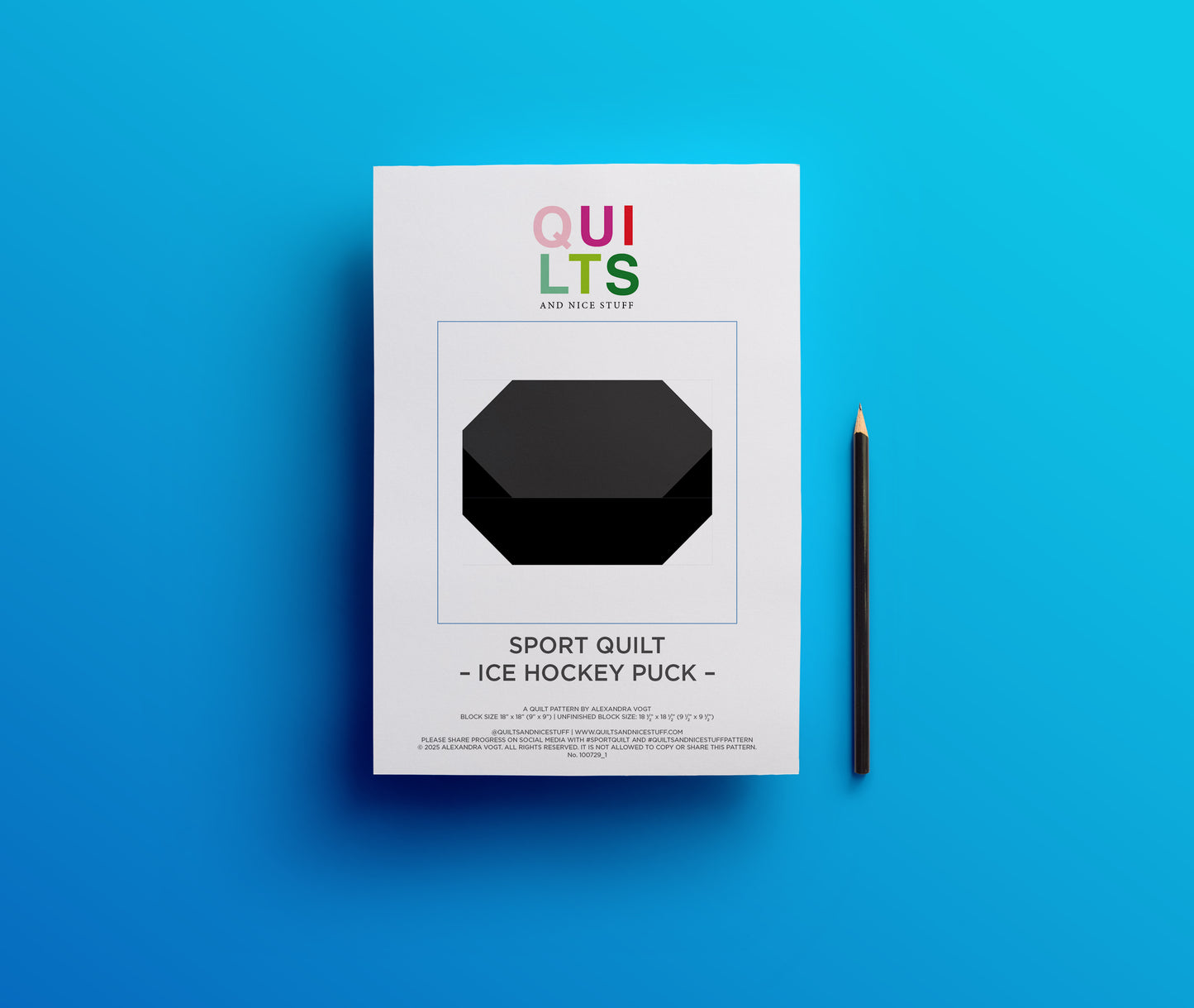 Eishockey Puck – PDF Quilt Block Anleitung