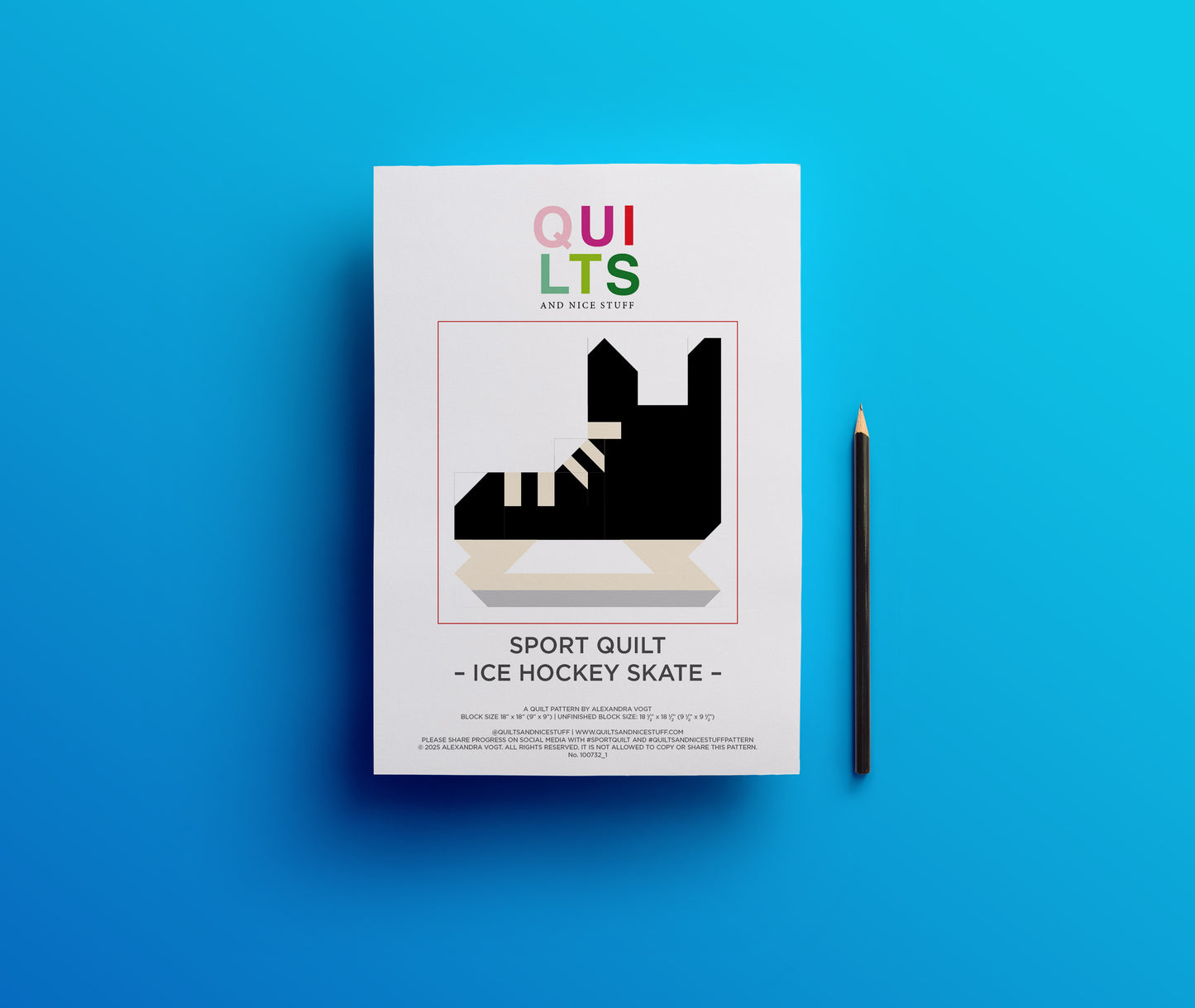 Eishockey Schlittschuh – PDF Quilt Block Anleitung