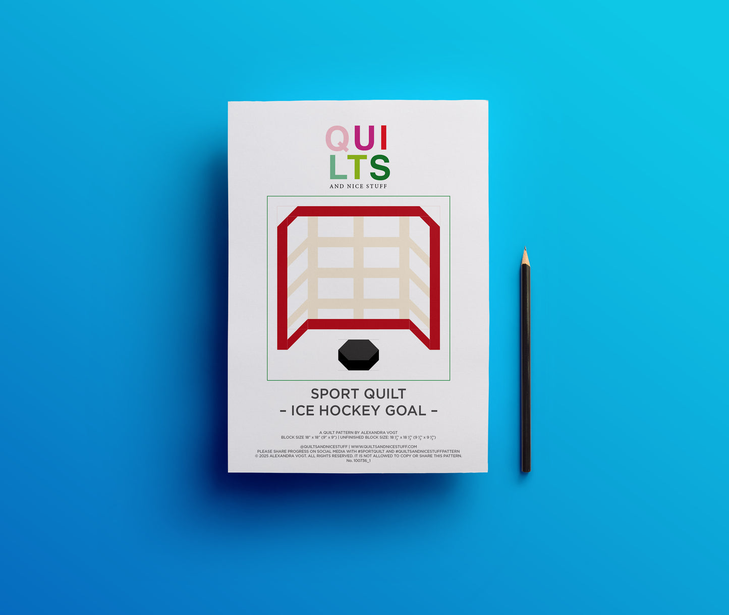 Eishockey Tor – PDF Quilt Block Anleitung