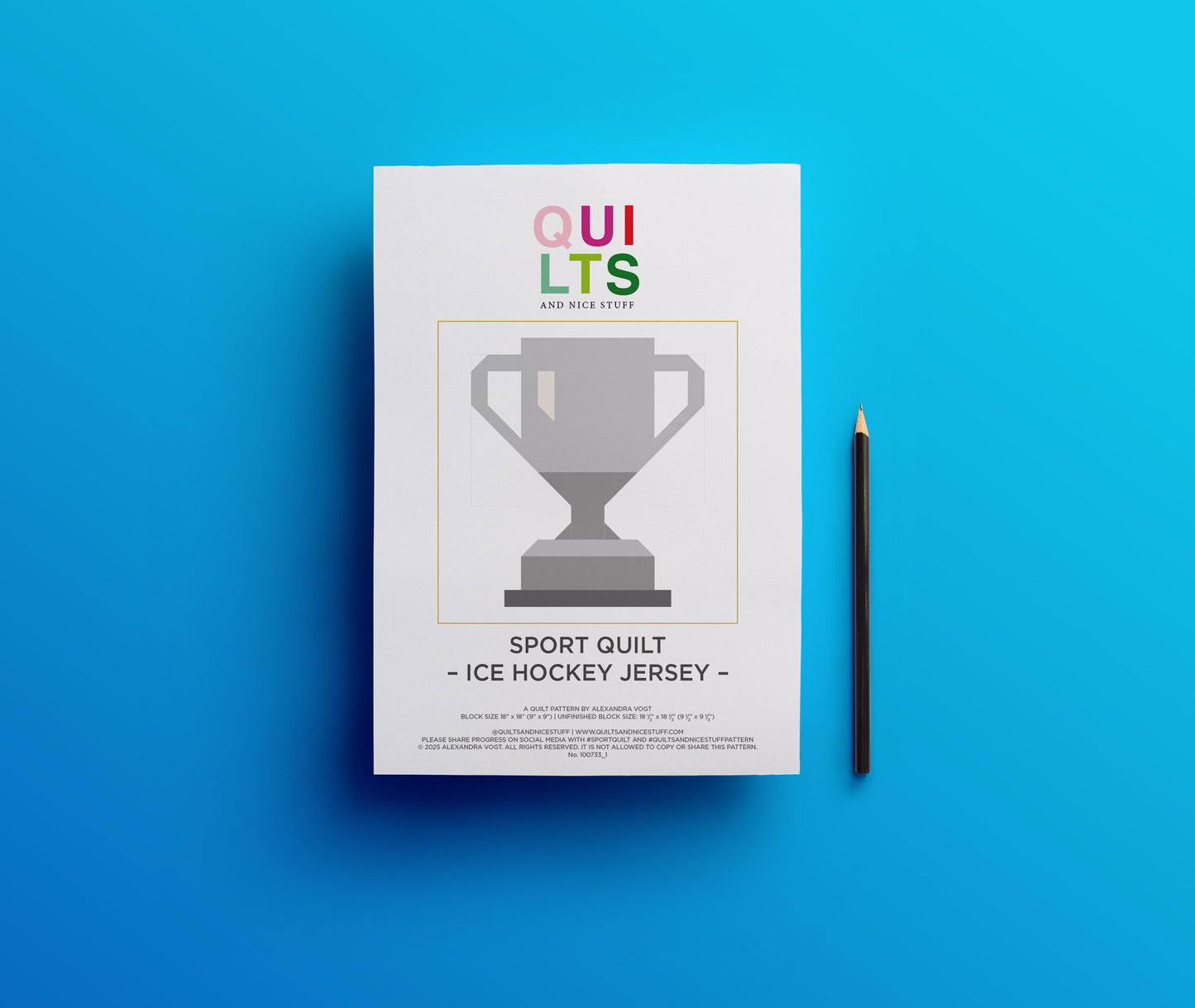 Eishockey Pokal – PDF Quilt Block Anleitung