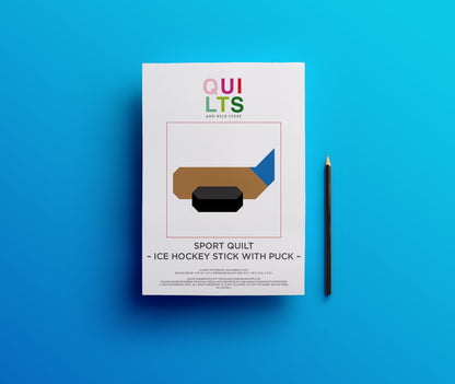 Eishockey Schläger mit Puck – PDF Quilt Block Anleitung