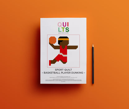 Basketball Player Dunking – PDF Quilt Block Pattern