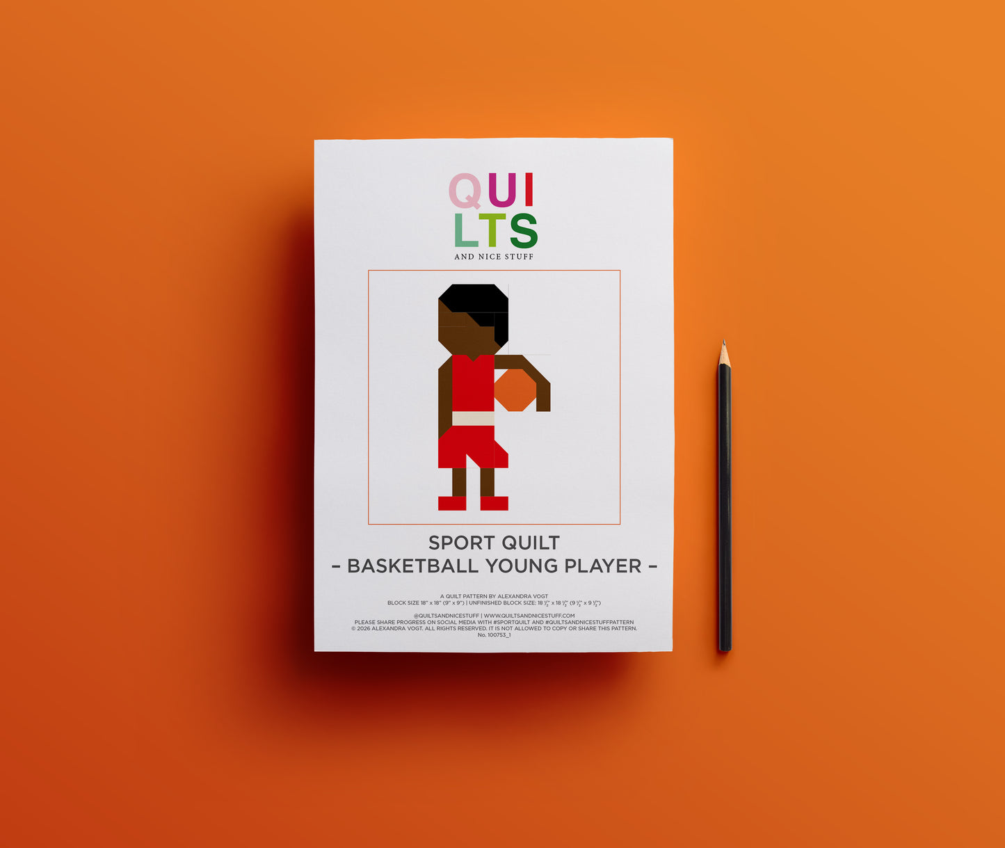 Basketball Young Player – PDF Quilt Block Pattern