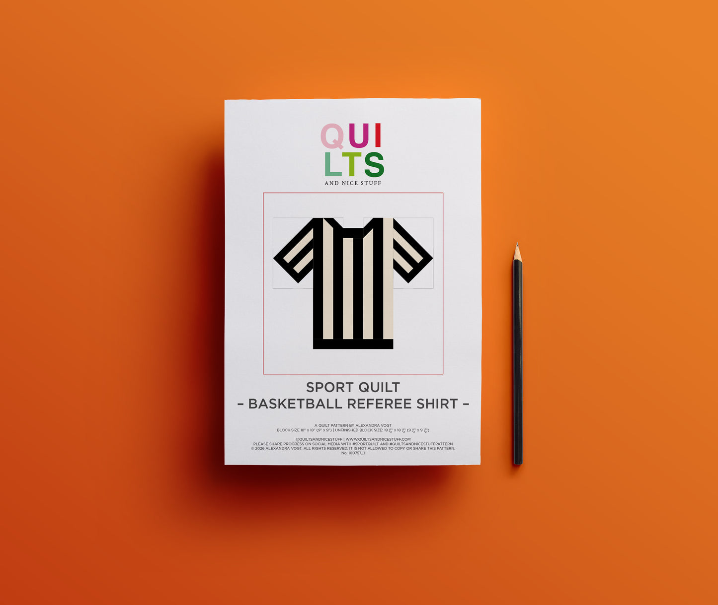 Basketball Referee Shirt – PDF Quilt Block Pattern