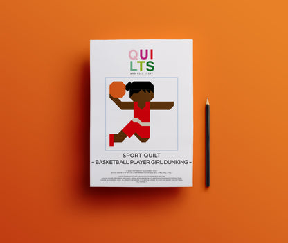 Basketball Player Girl Dunking – PDF Quilt Block Pattern